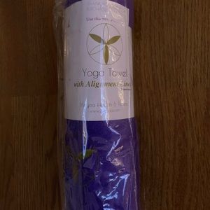 Ylayaa Blue Premium Yoga Towel w/ Alignment Lines